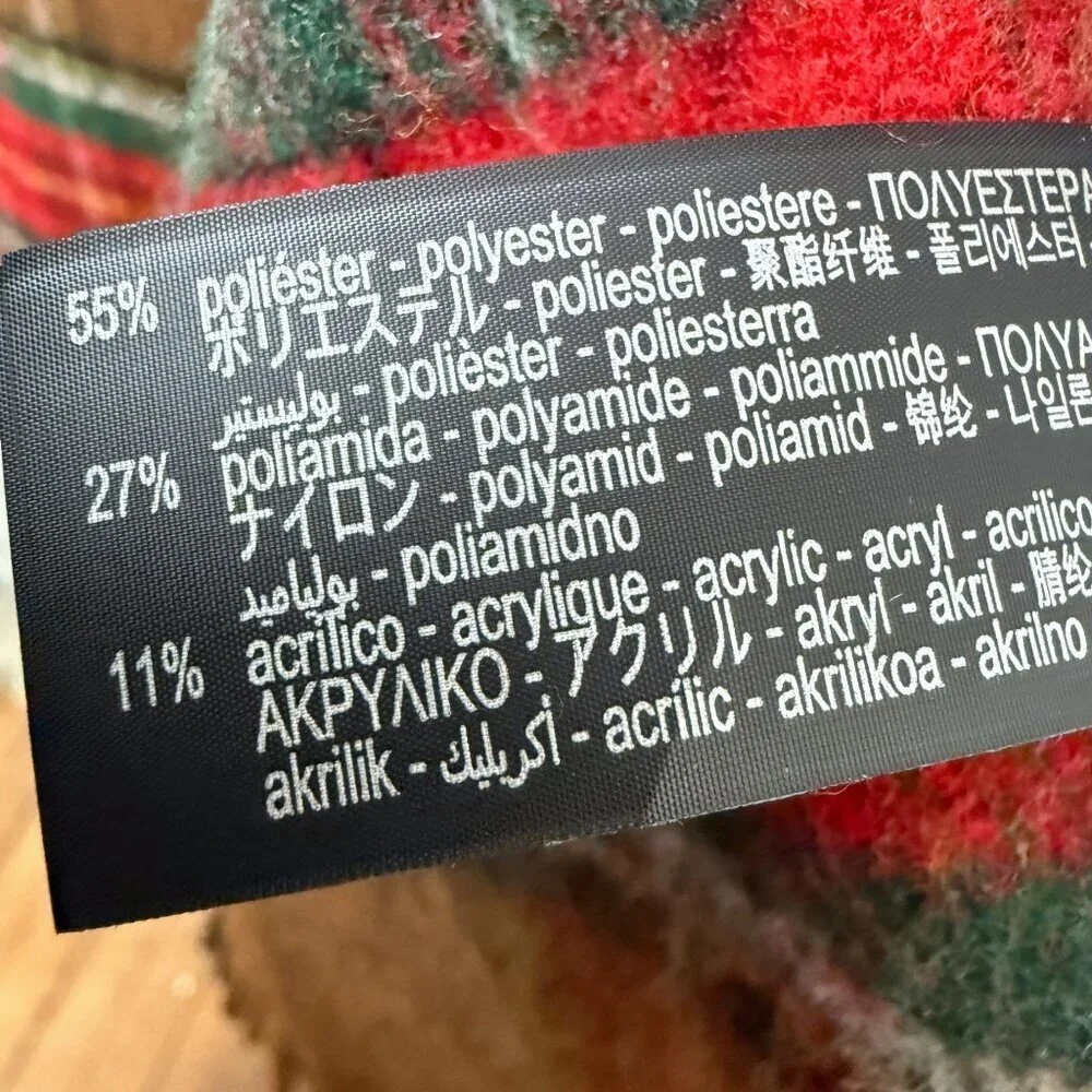 Zara Oversized Blanket Scarf Brown Tartan Plaid Cozy Winter Oblong 78